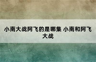 小南大战阿飞的是哪集 小南和阿飞大战